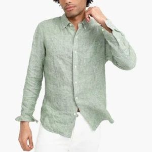 Light Green linen J.crew men’s shirt
